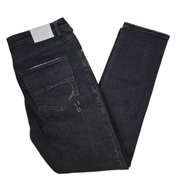 Half Evil 333 Button Fly Distressed 5 Pocket Style Jeans 40x32 - Picture 1 of 10